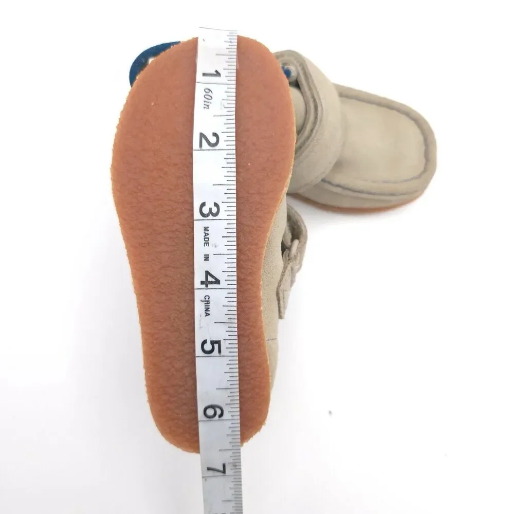 CLARKS New Wallabee Booties US 7W Big Kid Sand Combi LEATHER Toddler Shoes Suede
